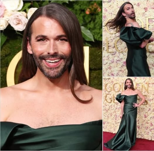 Jonathan Van Ness divides the Internet wearing glamorous dress on the 2025 Golden Globes red carpet