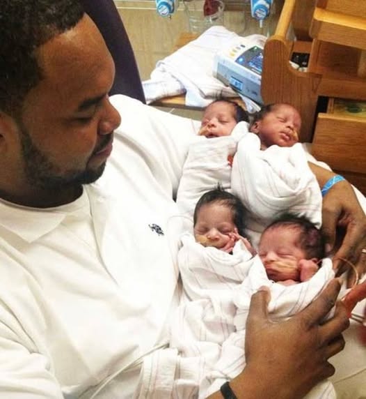 Man becomes single dad to quadruplets after wife dies giving birth